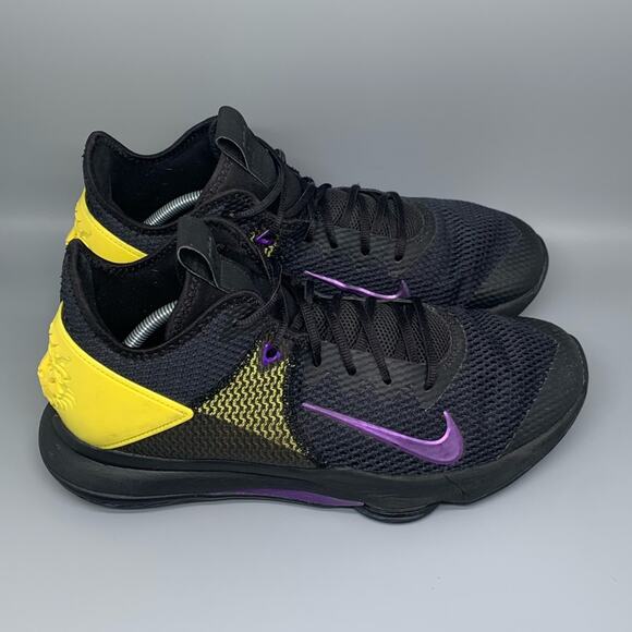 Nike LeBron Witness 4 Black/Opti Yellow Basketball‎ Shoes BV7427-004 Men's Sz13 - Picture 1 of 10